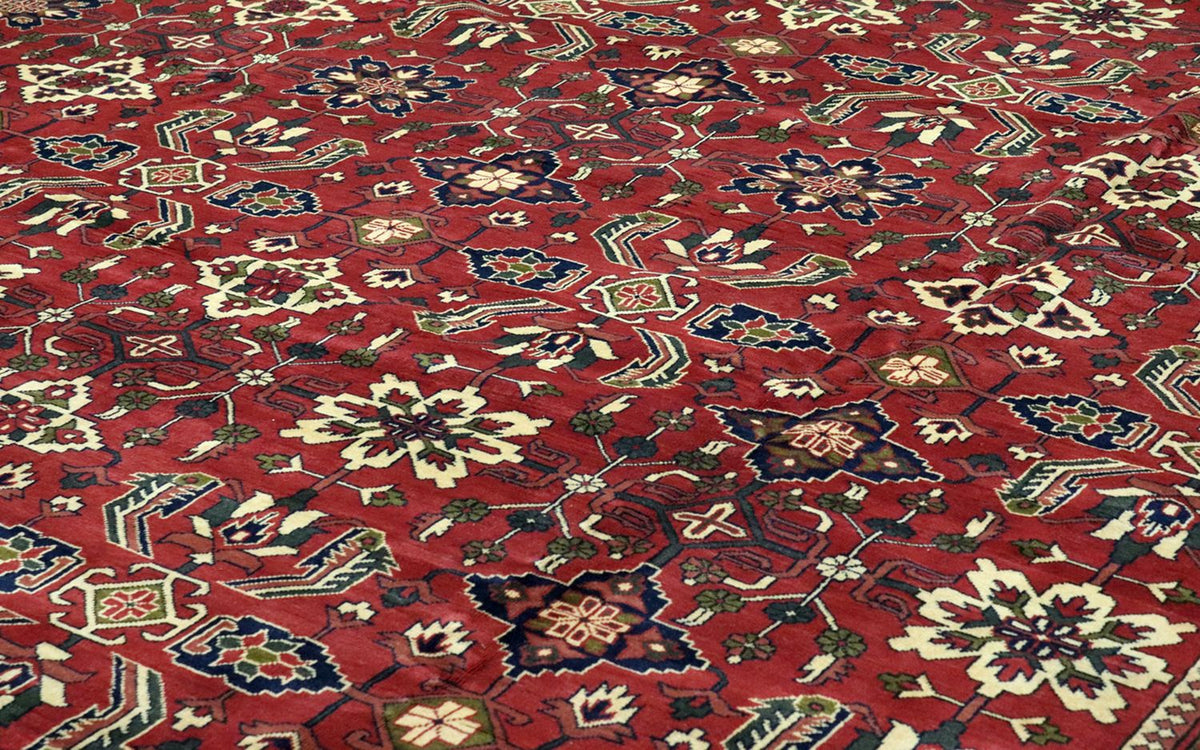 Alfombra afgana - Hatschlu - 492 x 401 cm - rojo