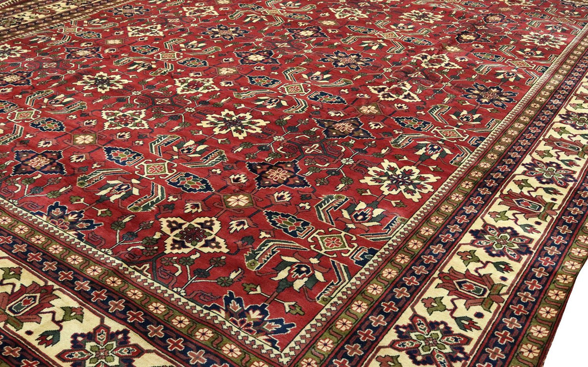 Alfombra afgana - Hatschlu - 492 x 401 cm - rojo