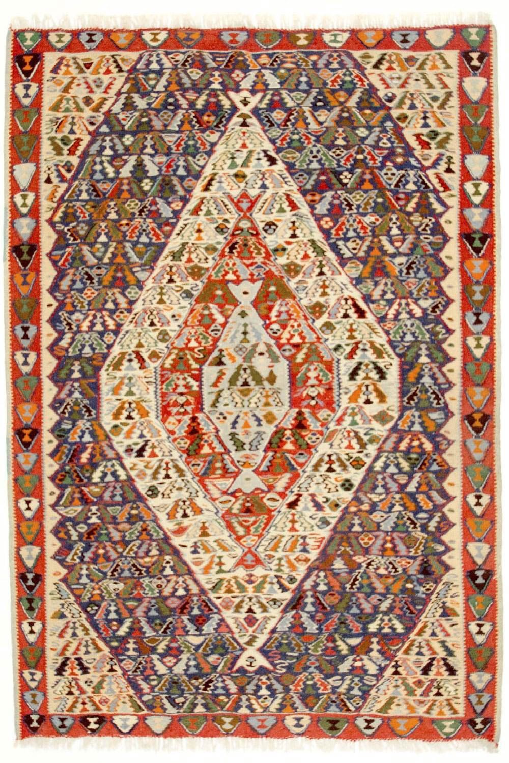 Alfombra Kelim - Antigua - 153 x 119 cm - azul