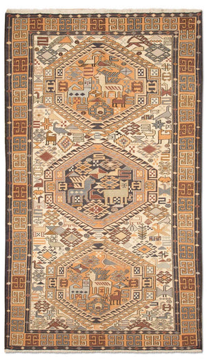 Alfombra de pasillo Alfombra Kelim - Oriental - 210 x 115 cm - beige