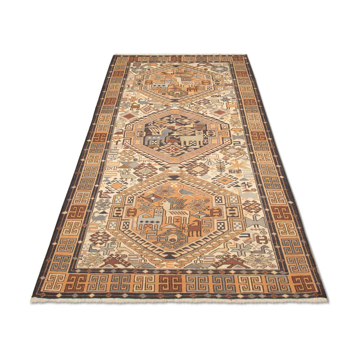 Alfombra de pasillo Alfombra Kelim - Oriental - 210 x 115 cm - beige