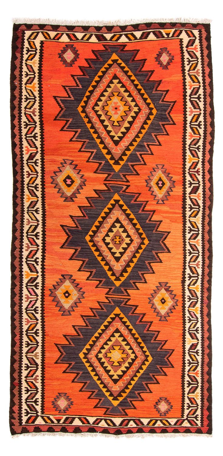 Alfombra de pasillo Alfombra Kelim - Antigua - 275 x 140 cm - multicolor