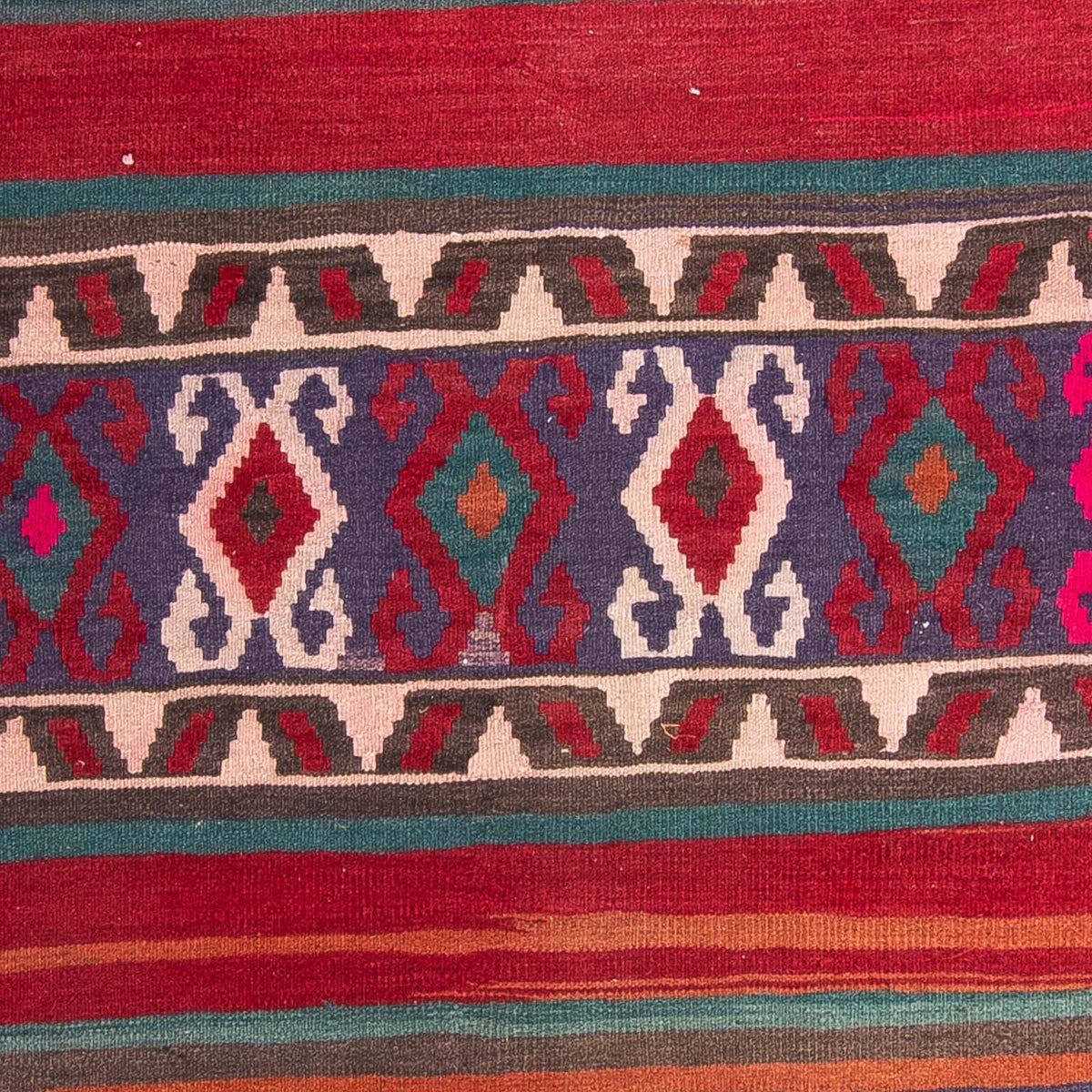 Alfombra de pasillo Alfombra Kelim - Antigua - 370 x 140 cm - multicolor