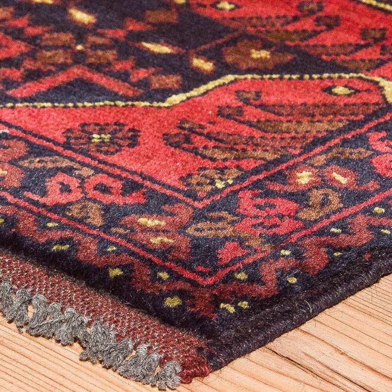 Alfombra afgana - Kunduz - 196 x 124 cm - rojo