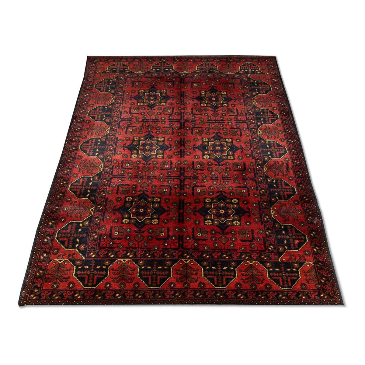 Alfombra afgana - Kunduz - 196 x 124 cm - rojo