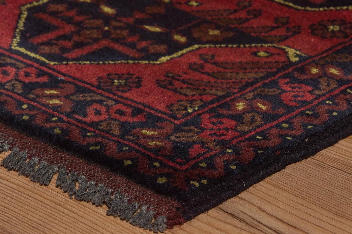 Alfombra afgana - Kunduz - 196 x 124 cm - rojo