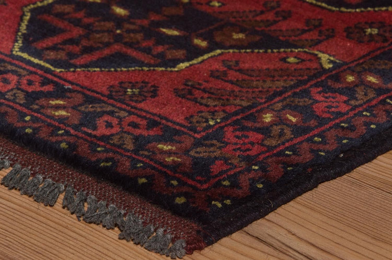 Alfombra afgana - Kunduz - 196 x 124 cm - rojo