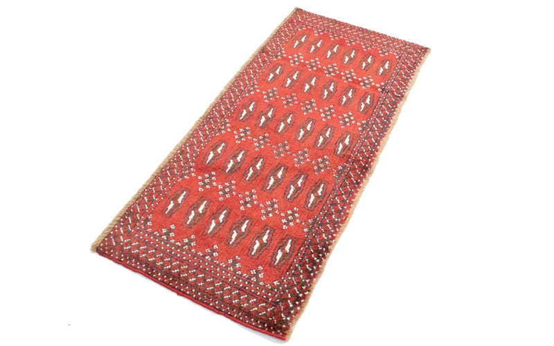 Alfombra Turkaman - 130 x 60 cm - rojo