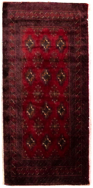 Alfombra Turkaman - 130 x 60 cm - rojo
