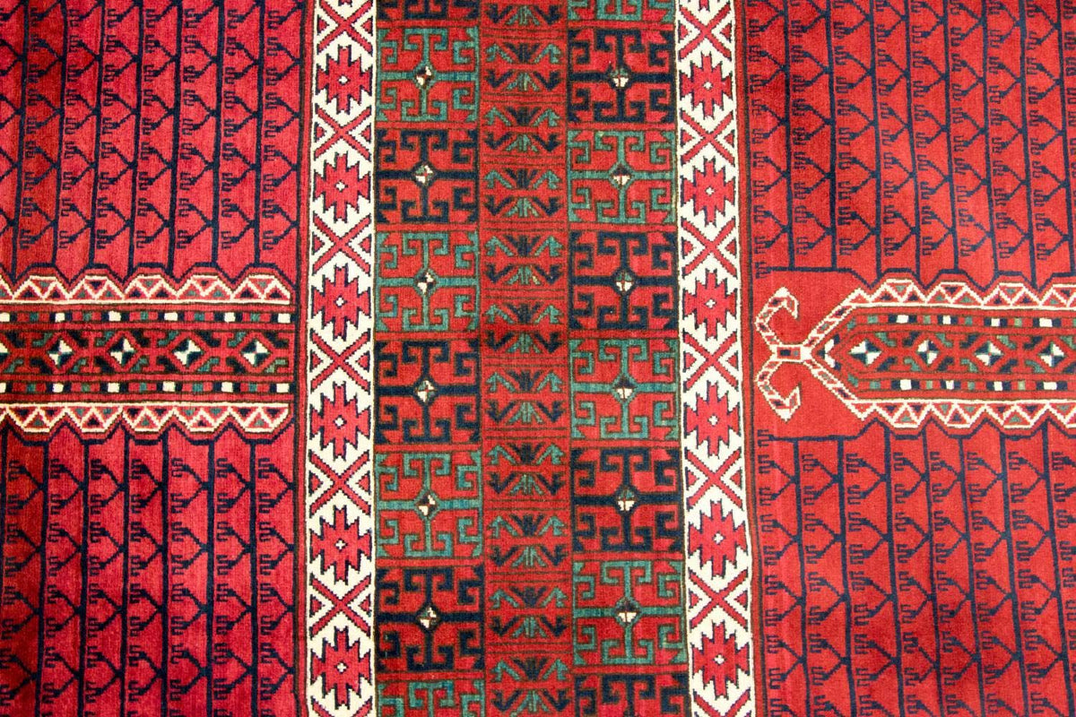 Alfombra afgana - Hatschlu - 293 x 203 cm - rojo