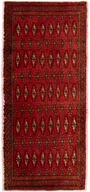 Alfombra Turkaman - 130 x 60 cm - rojo