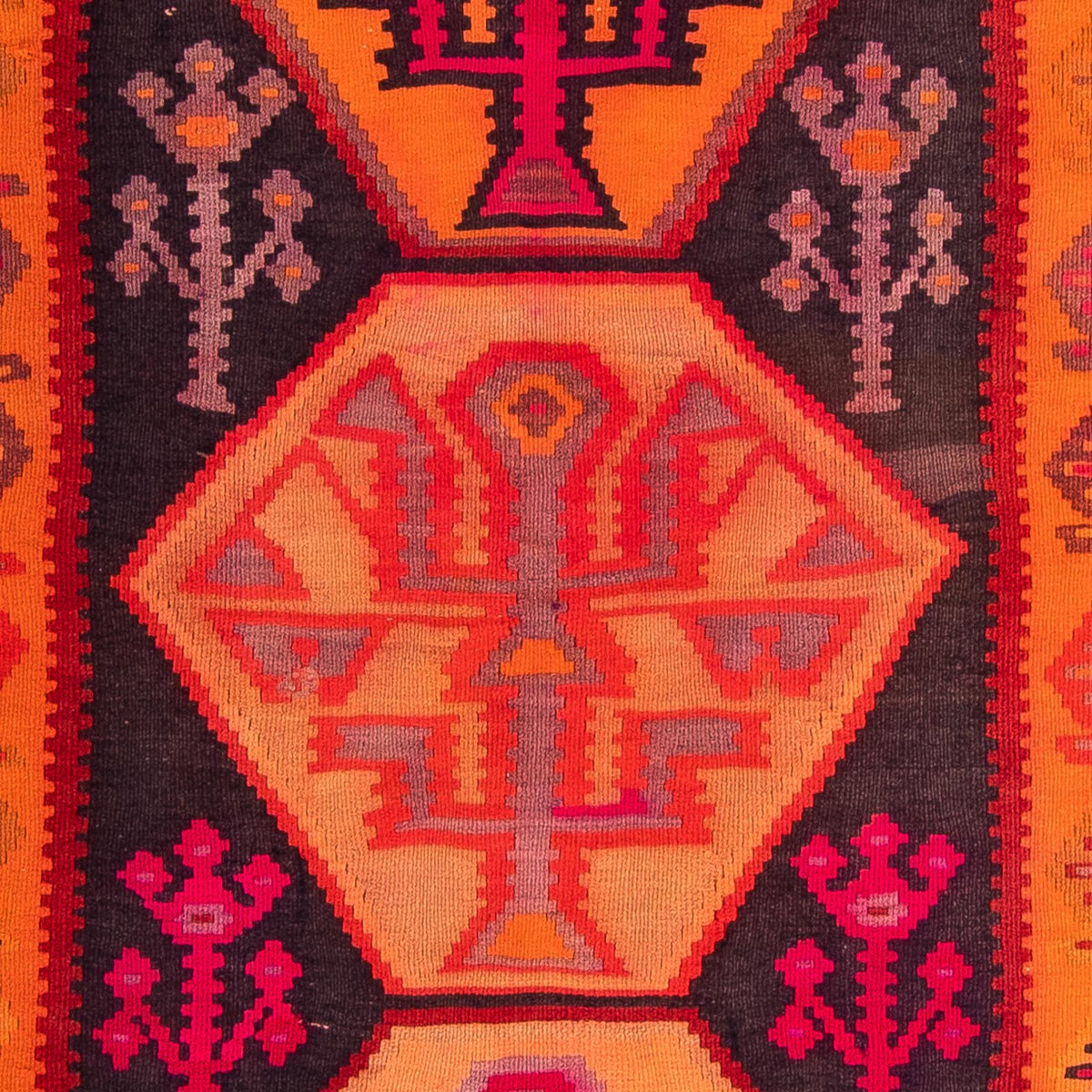 Alfombra de pasillo Alfombra Kelim - Antigua - 360 x 140 cm - multicolor