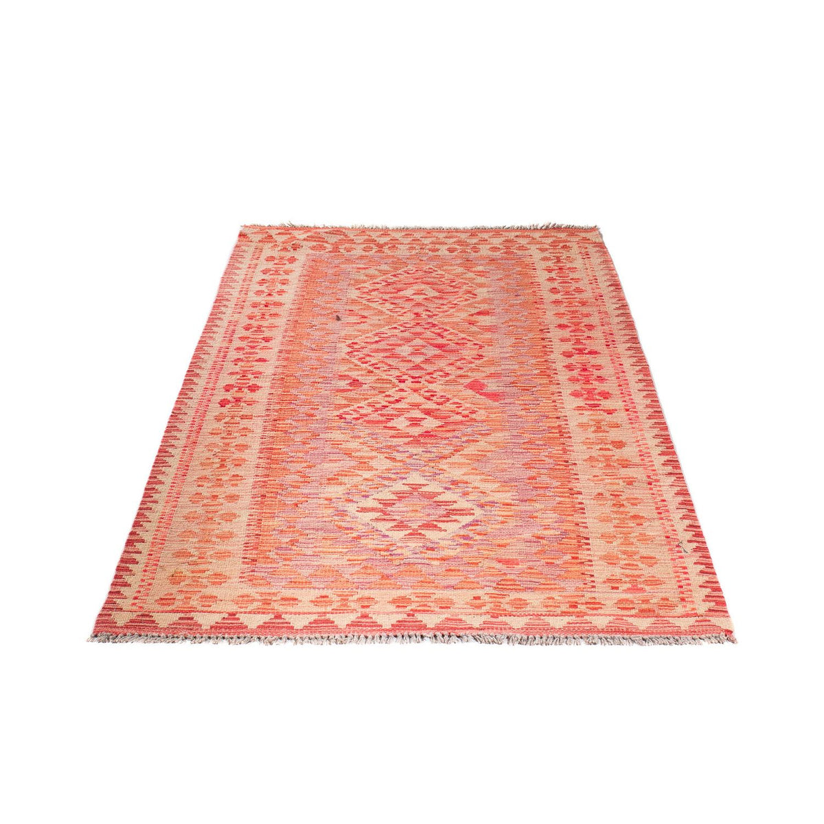 Alfombra Kelim - Splash - 185 x 101 cm - rojo claro