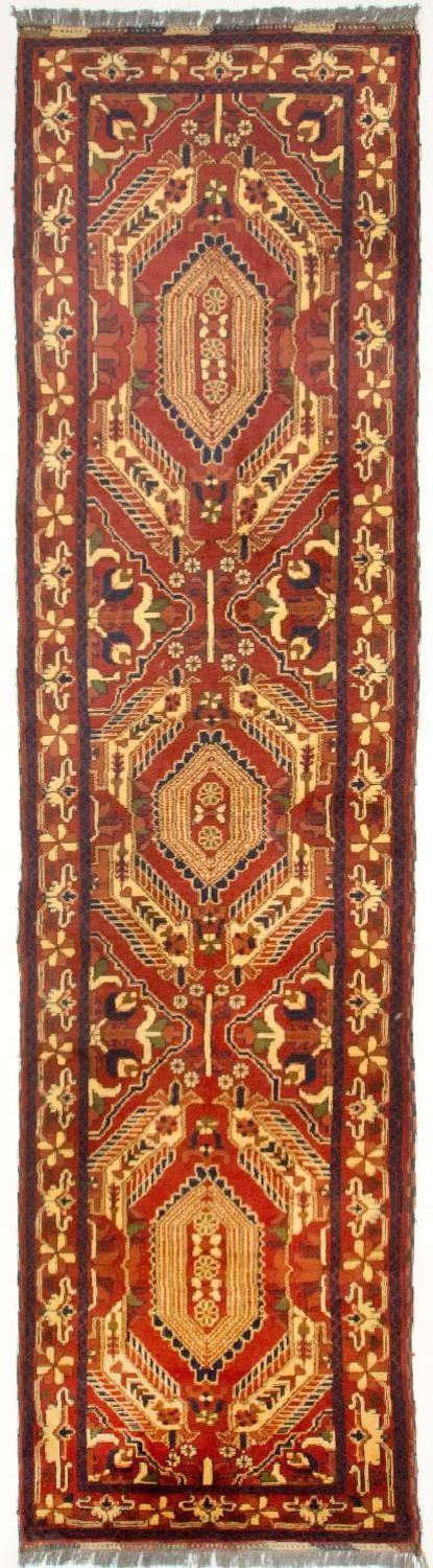 Alfombra de pasillo Alfombra afgana - Hatschlu - 307 x 83 cm - rojo