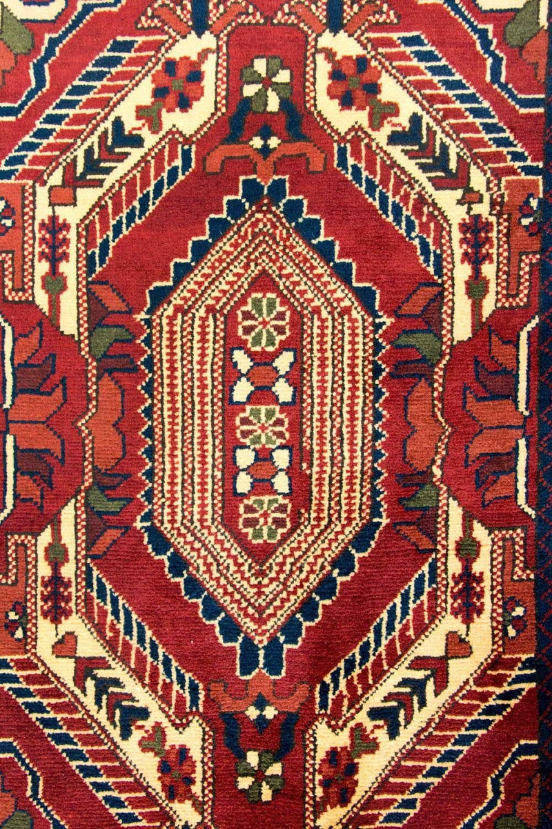 Alfombra de pasillo Alfombra afgana - Hatschlu - 307 x 83 cm - rojo