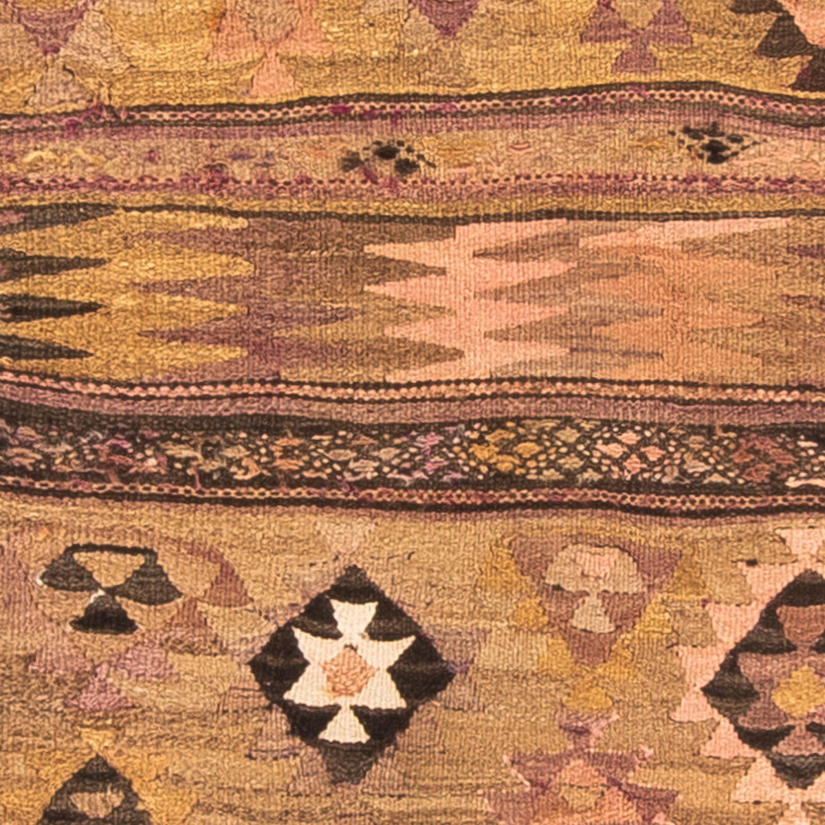 Alfombra de pasillo Alfombra Kelim - Antigua - 260 x 110 cm - multicolor
