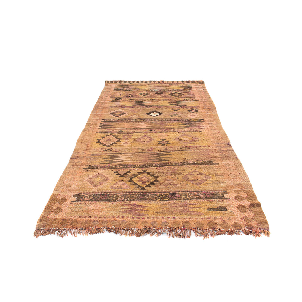 Alfombra de pasillo Alfombra Kelim - Antigua - 260 x 110 cm - multicolor