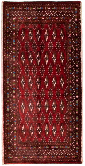 Alfombra Turkaman - 130 x 60 cm - rojo