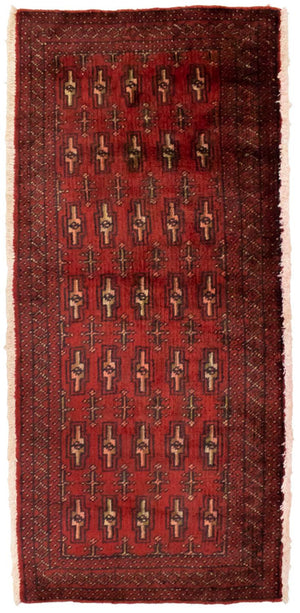 Alfombra Turkaman - 130 x 60 cm - rojo