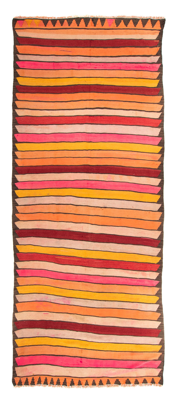 Alfombra de pasillo Alfombra Kelim - Antigua - 370 x 160 cm - multicolor