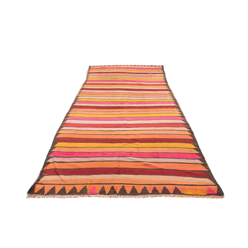 Alfombra de pasillo Alfombra Kelim - Antigua - 370 x 160 cm - multicolor