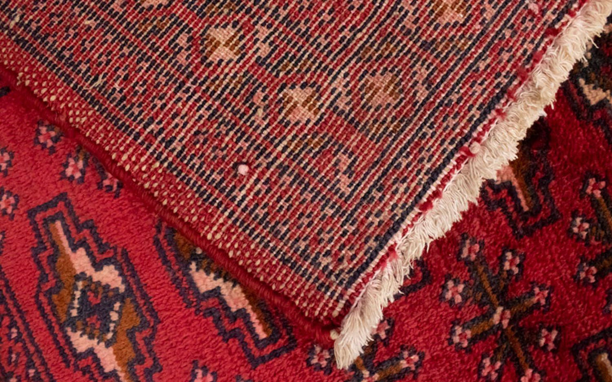 Alfombra Turkaman - 130 x 60 cm - rojo