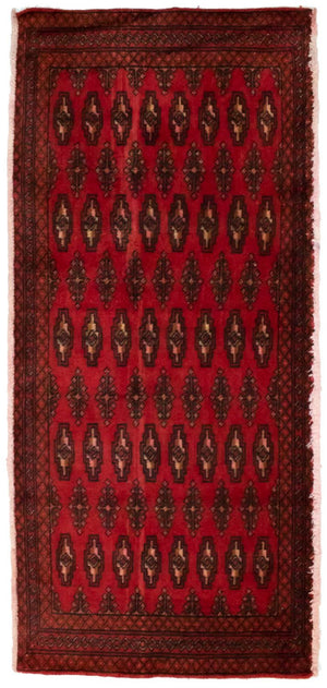 Alfombra Turkaman - 130 x 60 cm - rojo