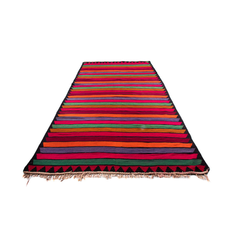 Alfombra de pasillo Alfombra Kelim - Antigua - 350 x 185 cm - multicolor