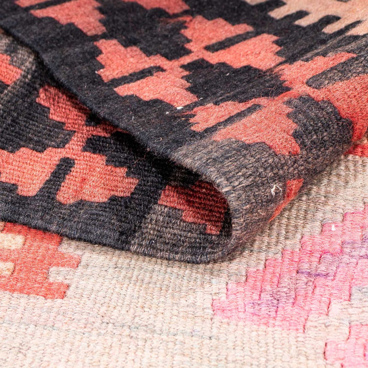 Alfombra de pasillo Alfombra Kelim - Antigua - 395 x 180 cm - multicolor