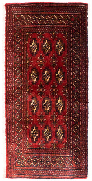 Alfombra de pasillo Alfombra Turkaman - 100 x 50 cm - rojo