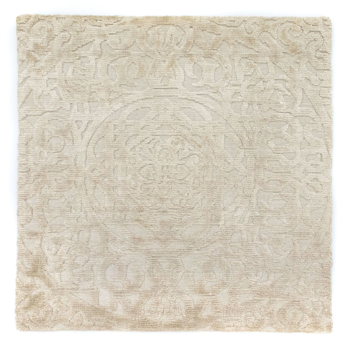 Alfombra de lana cuadrado - 67 x 66 cm - beige