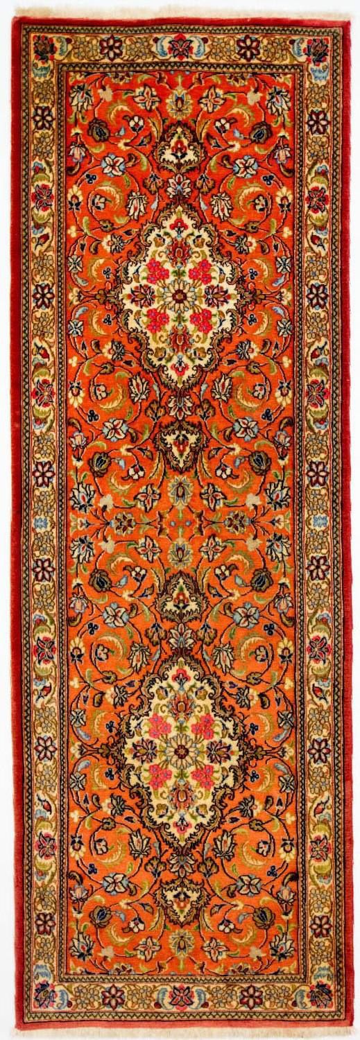 Alfombra de pasillo Alfombra persa - Ghom - 213 x 70 cm - naranja
