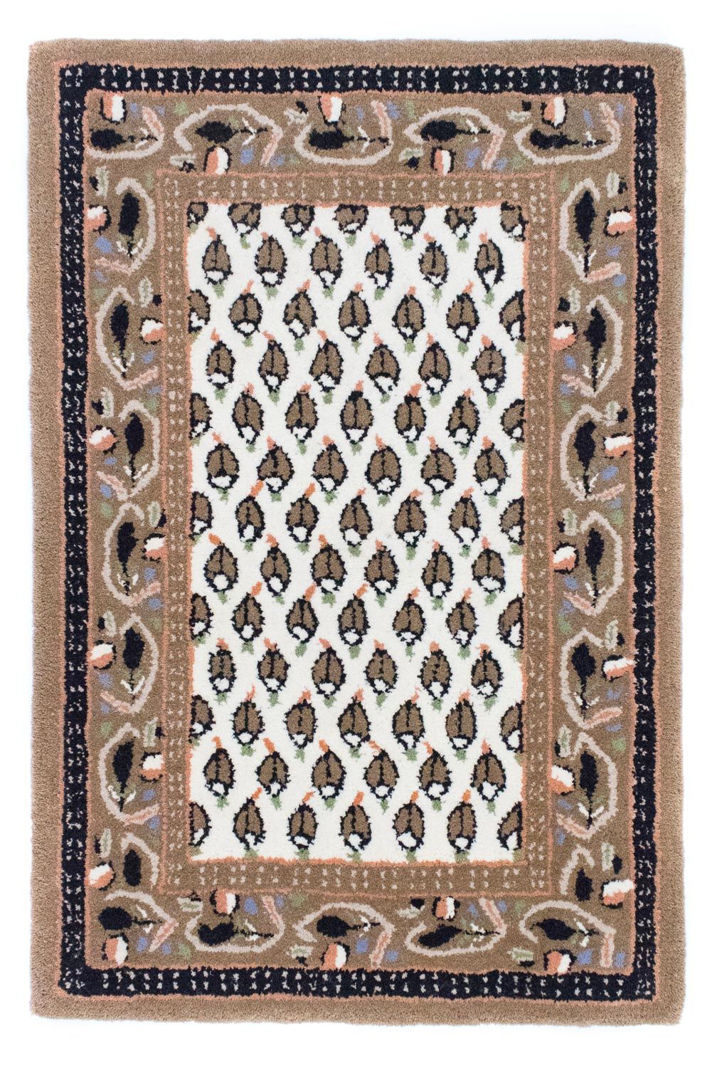 Alfombra de lana - 90 x 60 cm - beige