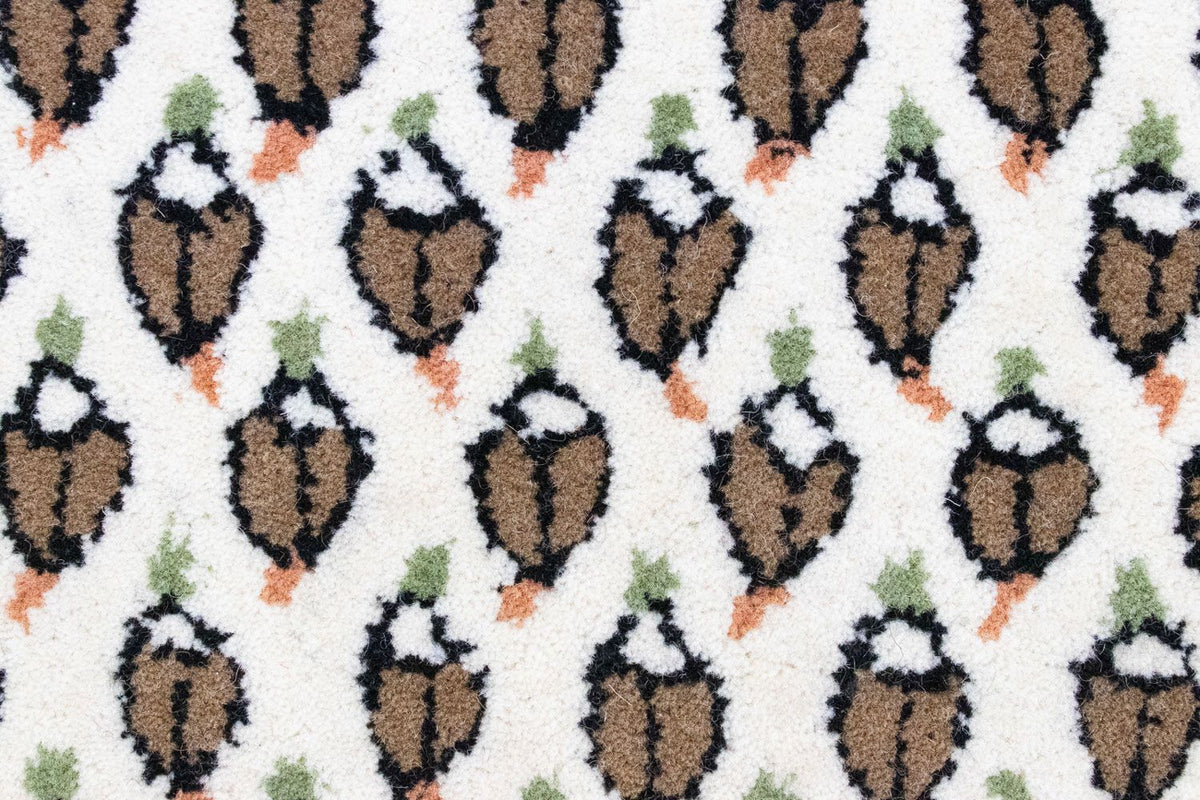 Alfombra de lana - 90 x 60 cm - beige
