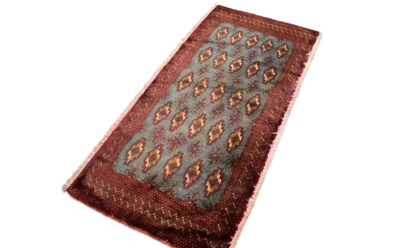 Alfombra Turkaman - 130 x 60 cm - azul