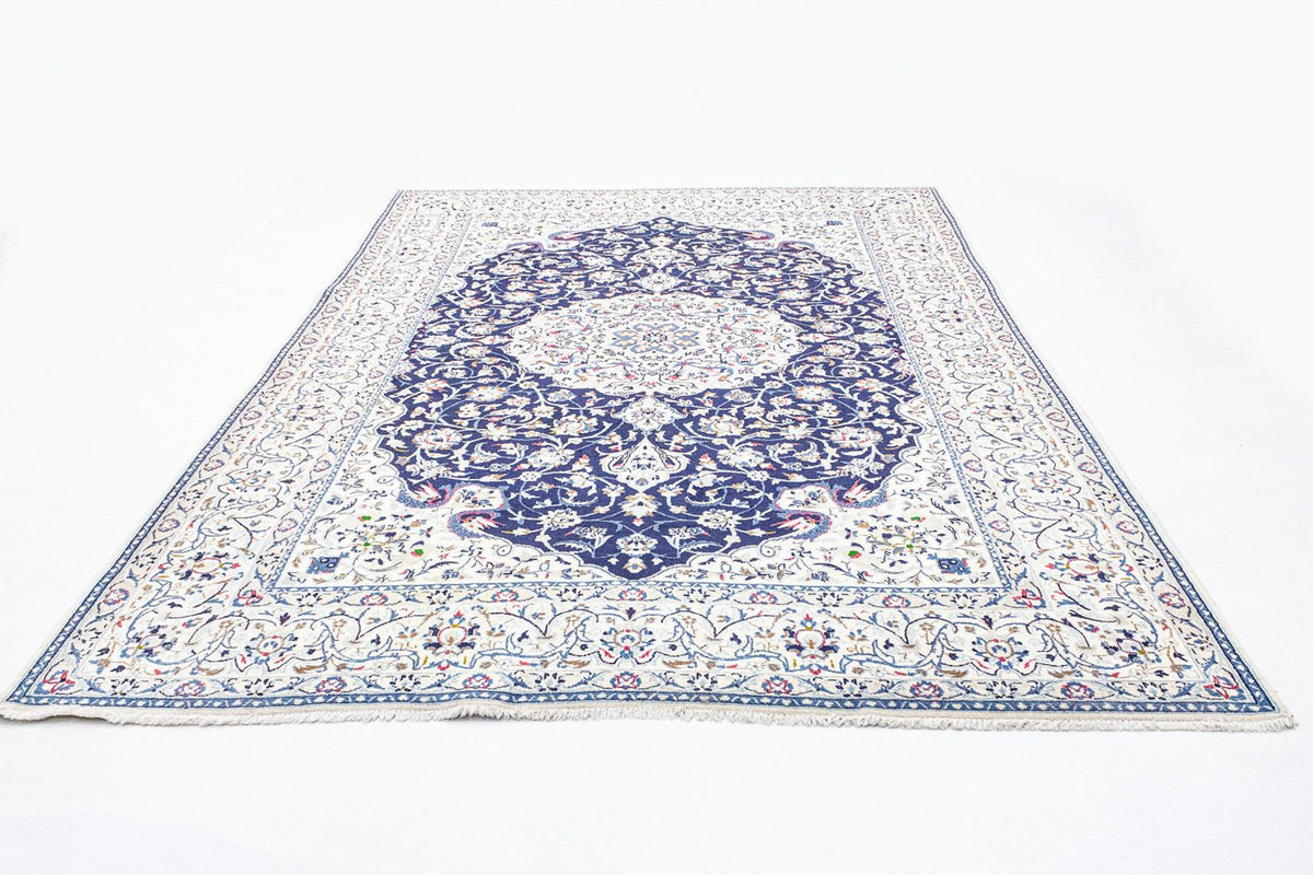 Alfombra Persa - Nain - Real - 302 x 207 cm - azul oscuro