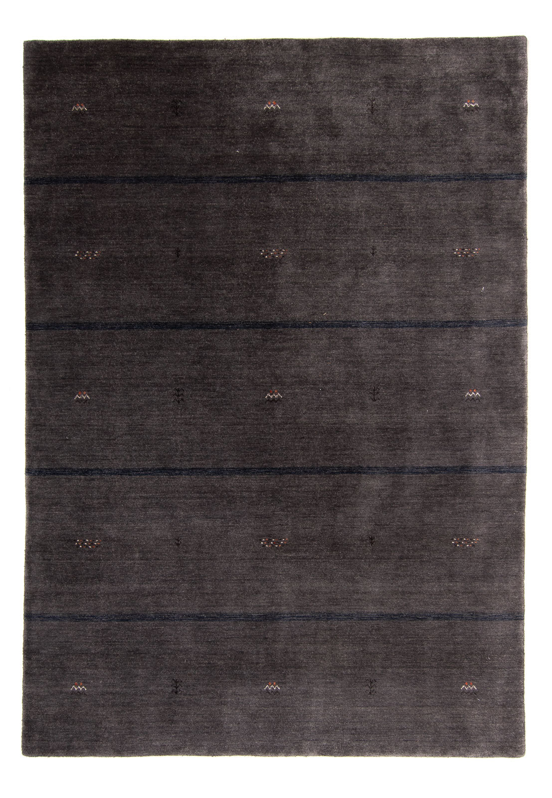 Alfombra Gabbeh - Loribaft Softy - 218 x 171 cm - marrón oscuro