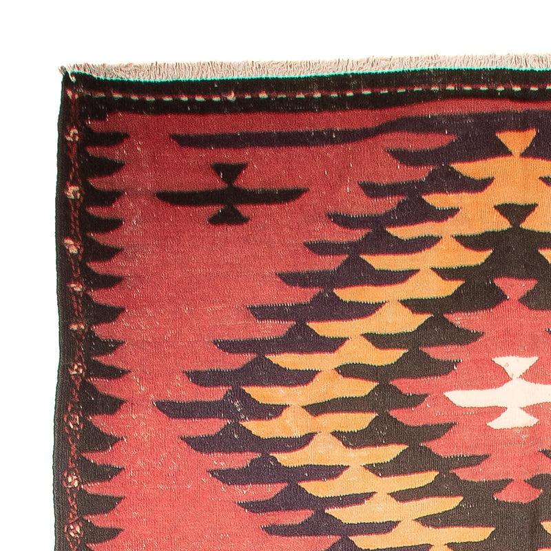 Alfombra de pasillo Alfombra Kelim - Antigua - 435 x 150 cm - rojo claro