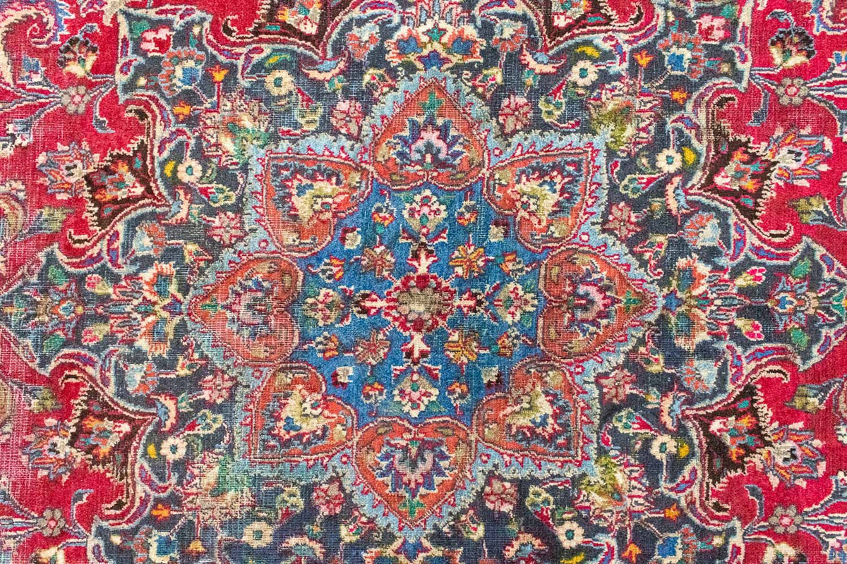 Alfombra persa - Keshan - 377 x 282 cm - rojo
