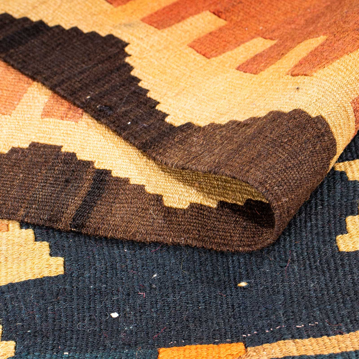 Alfombra de pasillo Alfombra Kelim - Antigua - 375 x 124 cm - multicolor