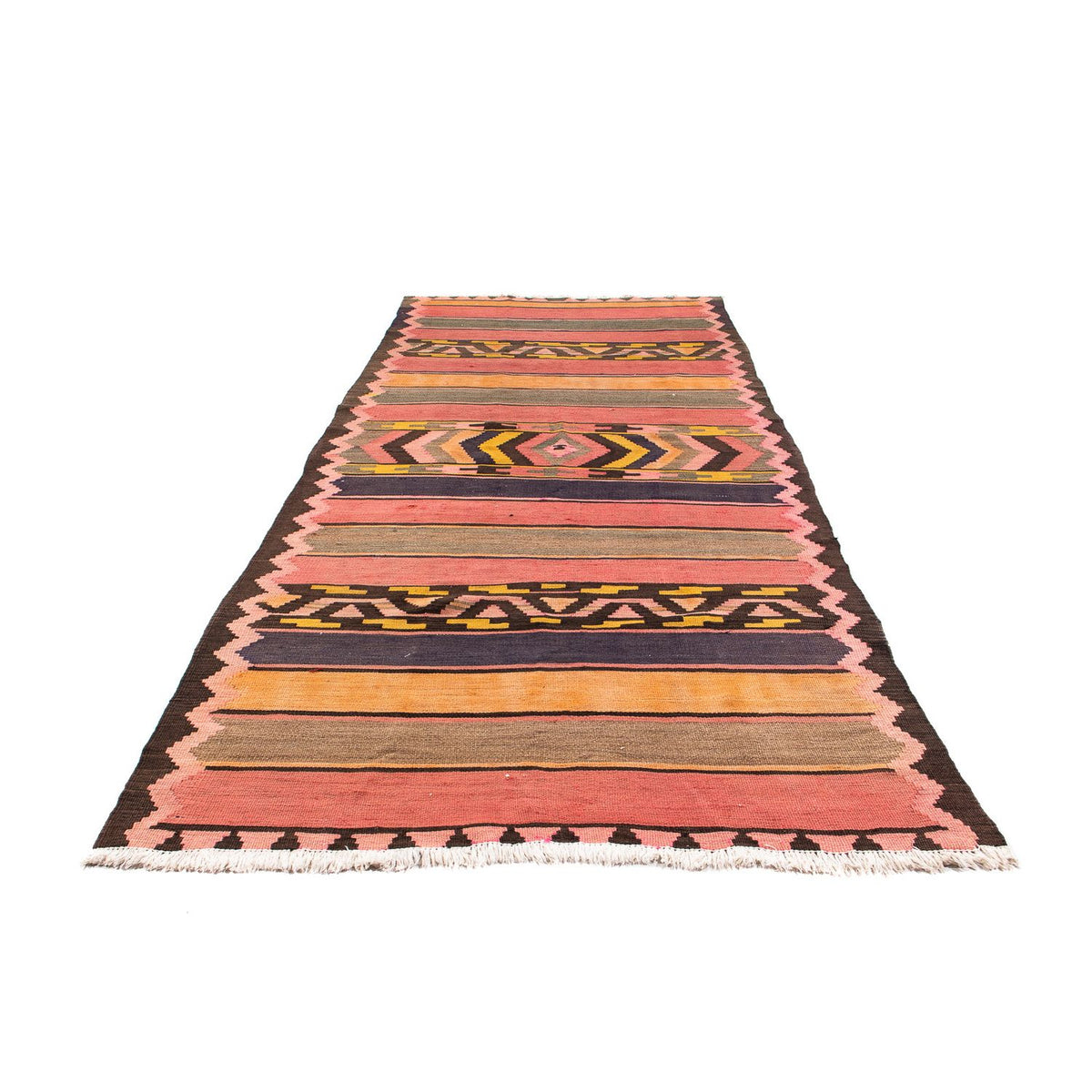 Alfombra de pasillo Alfombra Kelim - Antigua - 300 x 125 cm - multicolor