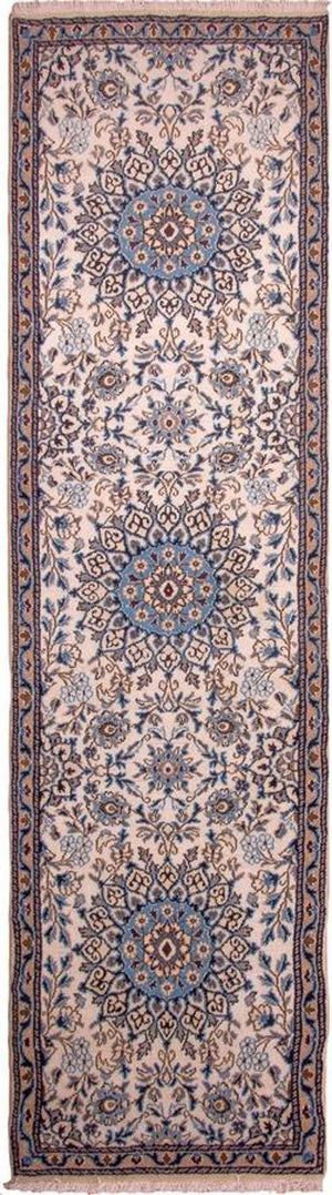 Alfombra de pasillo Alfombra Persa - Nain - Real - 295 x 81 cm - beige