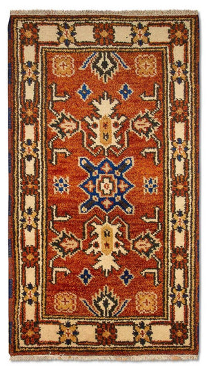 Alfombra oriental - 125 x 63 cm - naranja