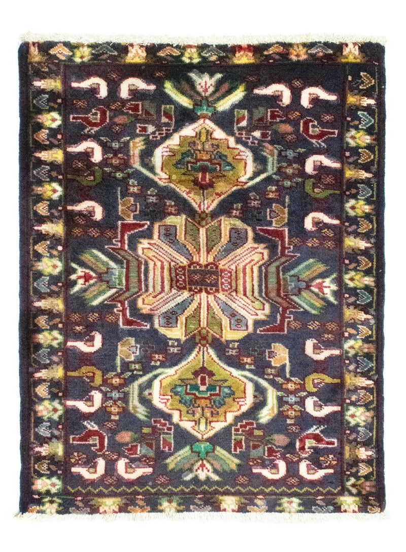 Alfombra Turkaman - 86 x 70 cm - azul oscuro