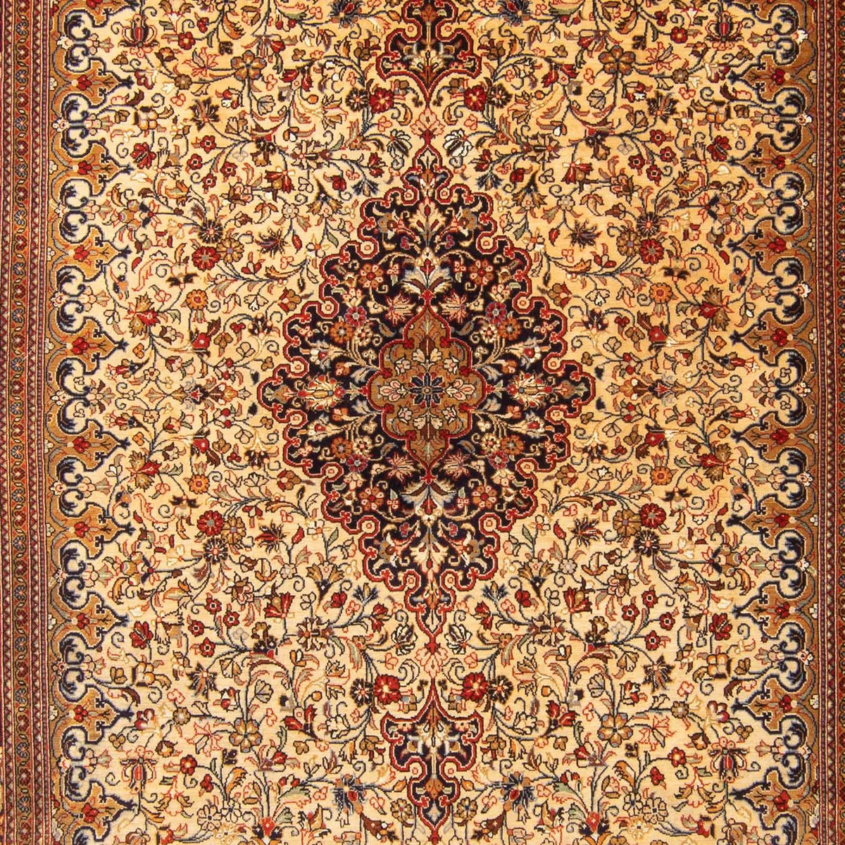 Alfombra persa - Ghom - 210 x 145 cm - beige
