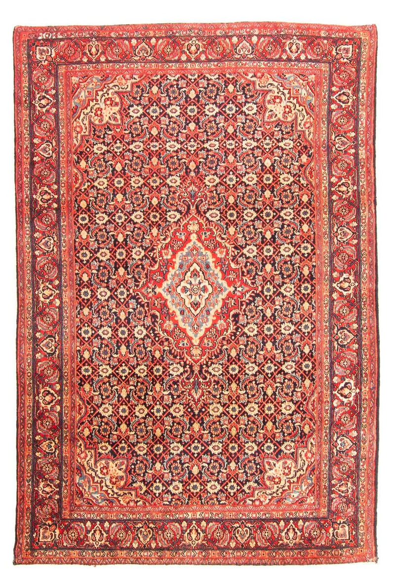 Alfombra persa - Nómada - 202 x 135 cm - rojo claro