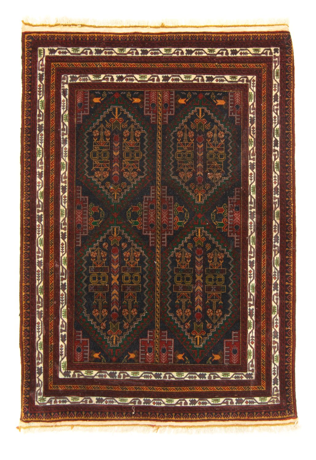 Alfombra afgana - 140 x 100 cm - azul