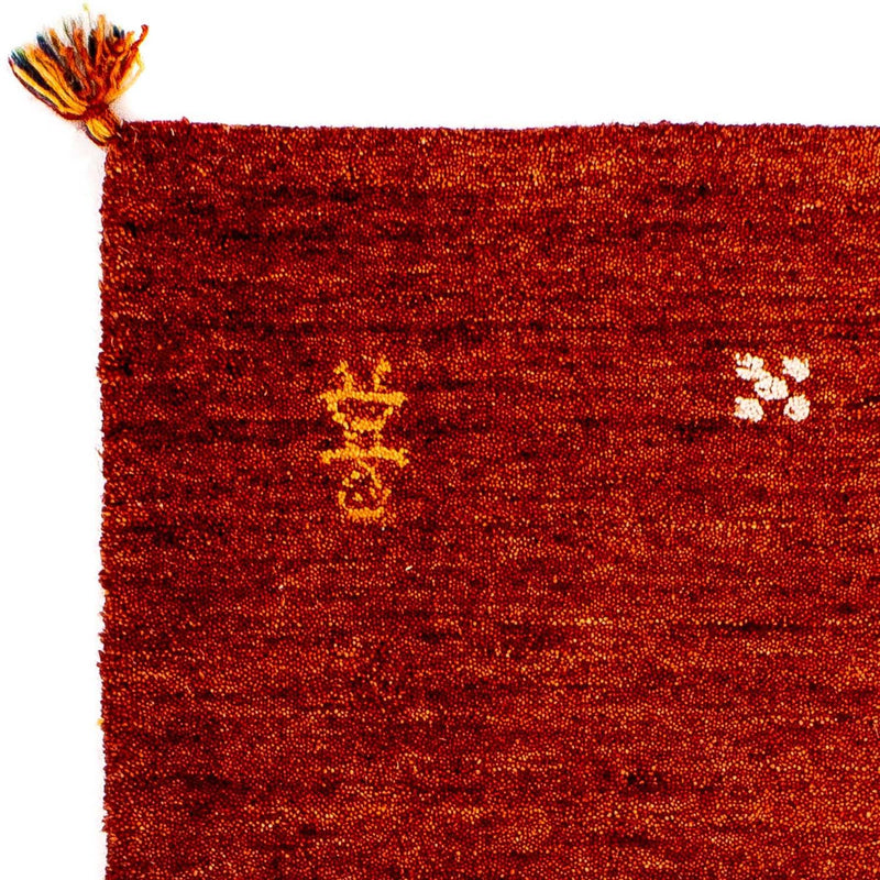 Alfombra Gabbeh - Indus - 90 x 60 cm - rojo oscuro