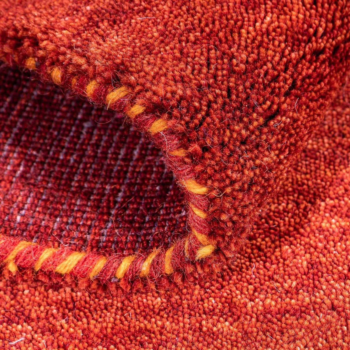 Alfombra Gabbeh - Indus - 90 x 60 cm - rojo oscuro