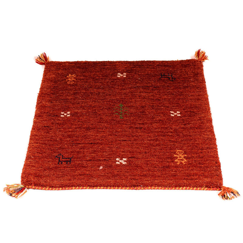 Alfombra Gabbeh - Indus - 90 x 60 cm - rojo oscuro